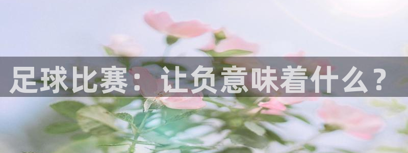  足球比赛：让负意味着什么？