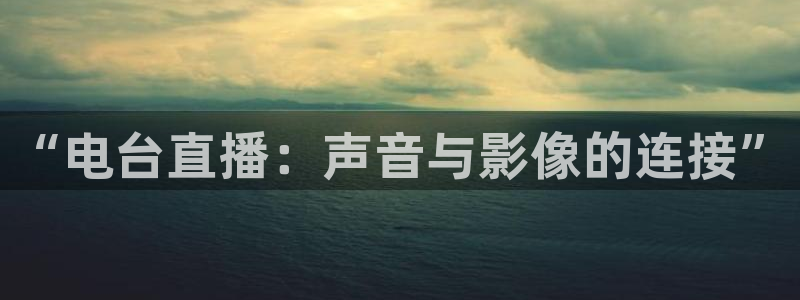 so米nba体育直播：“电台直播：声音与影像的连接”