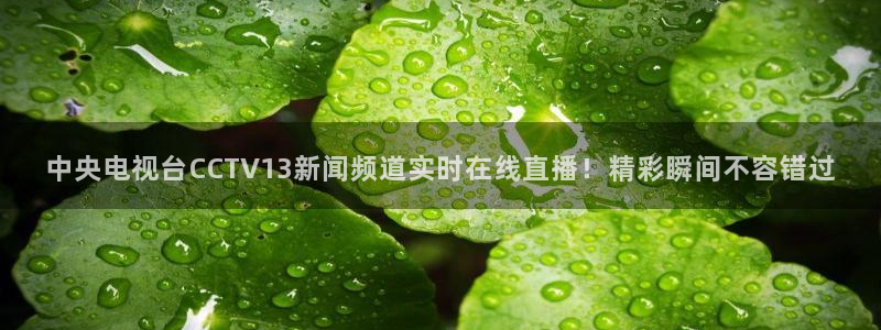 so米篮球体育直播nba：中央电视台CCTV13新闻频道实时在线直播！精彩瞬间不容错过